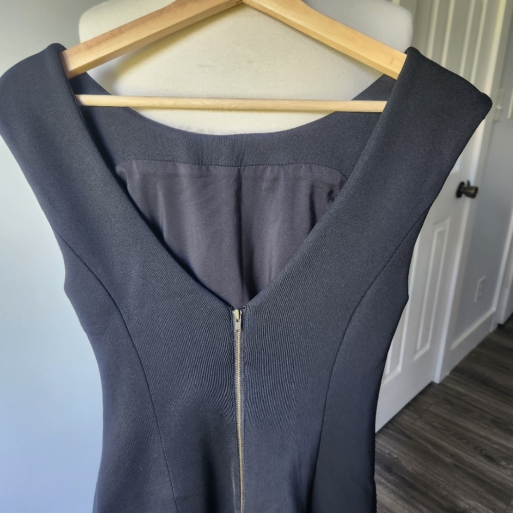 Tracy Reese Neoprene Hi Low Black Dress 6 - Picture 6 of 11